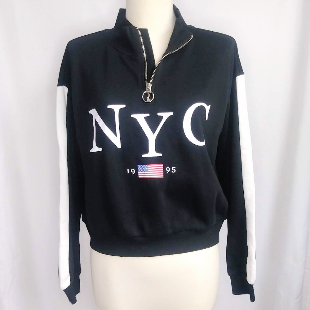 H&M NYC half zip sweatshirt